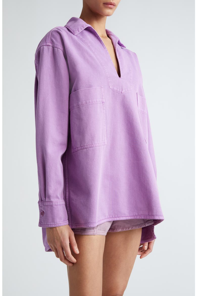 Loretta Long Sleeve Cotton Top, Alternate, color, MAUVE
