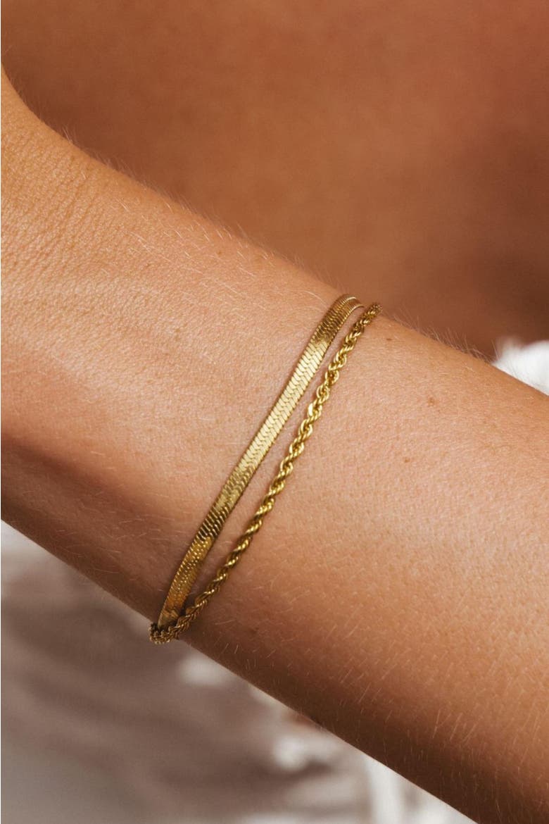 Ios Layered Bracelet, Alternate, color, Gold