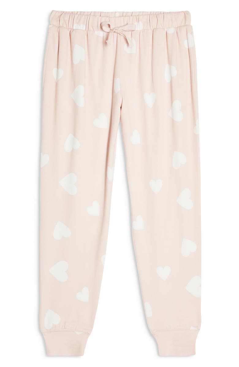 Topshop Supersoft Heart Print Knit Joggers, Alternate, color, 