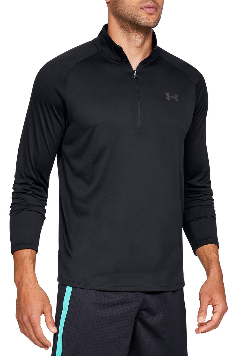 Tech Half Zip Sweatshirt, Main, color, BLACK/ CHARCOAL