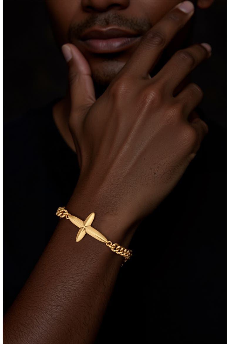 Faithful Emblem Bracelet, Alternate, color, BRASS