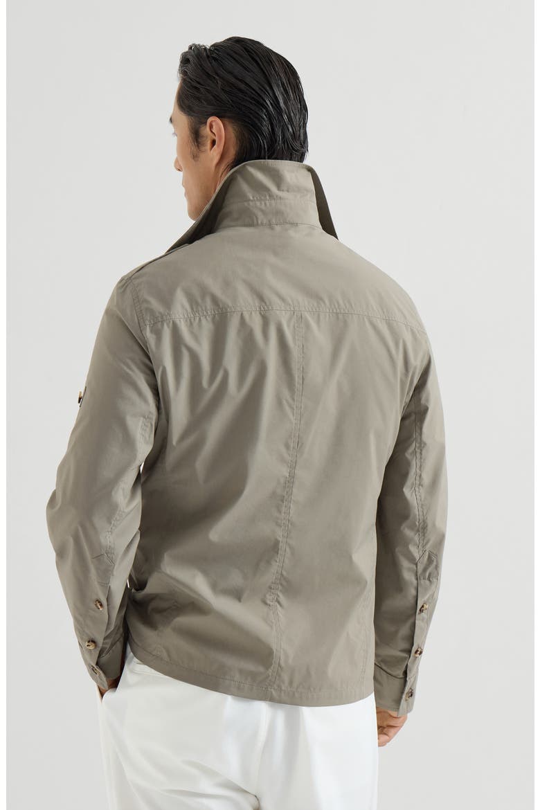 Lightweight water-resistant techno cotton unlined safari jacket, Alternate, color, Khaki
