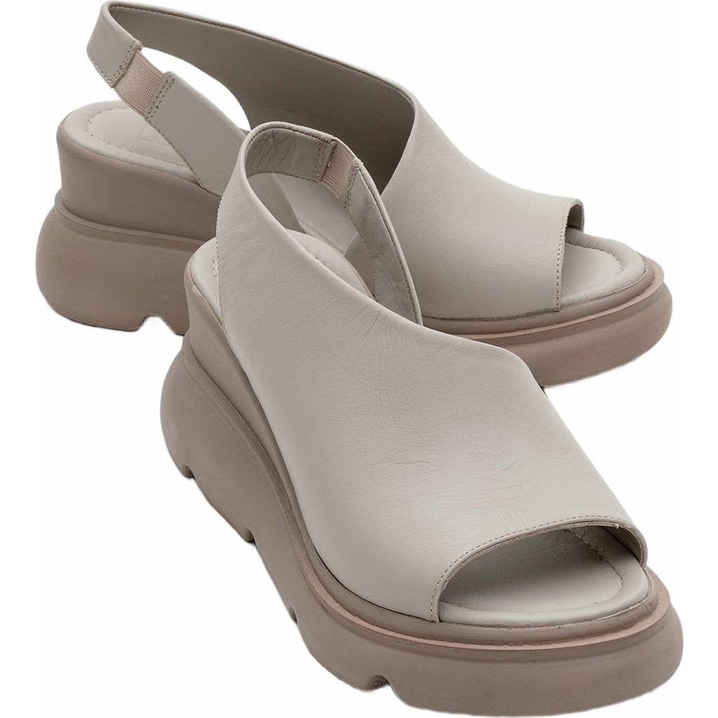 Forever & Always Shoes Agusto Leather Platform Sandal in Beige Leather  product
