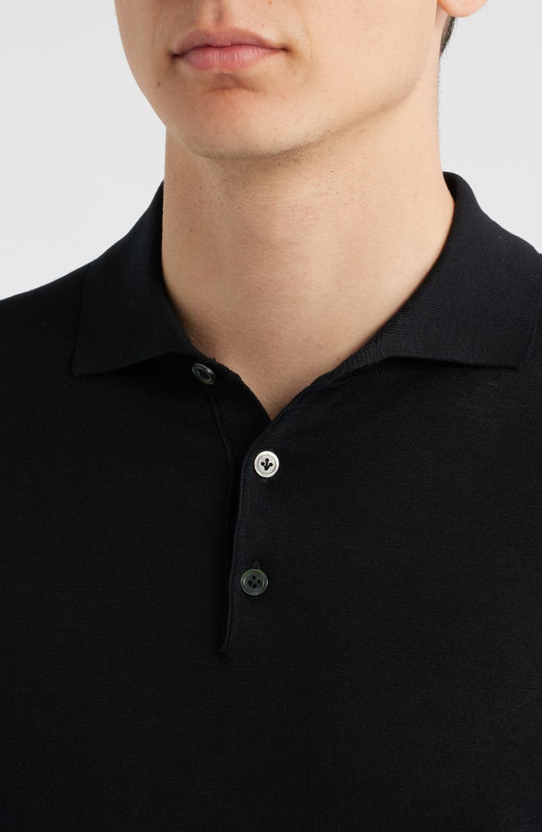Jack Victor Tupper Organic Cotton & Silk Polo, Alternate, color, Black