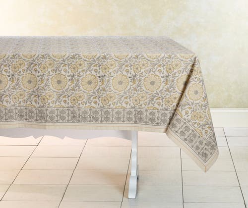 Sustainable Threads Hand Block Printed Tablecloth In Green