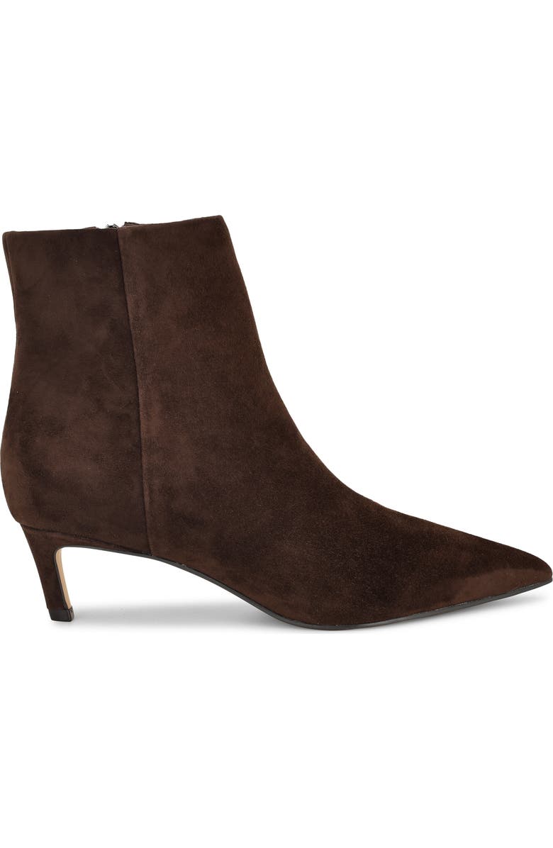 Nine West Brite Pointed Toe Kitten Heel Bootie, Alternate, color, Dark Brown Suede