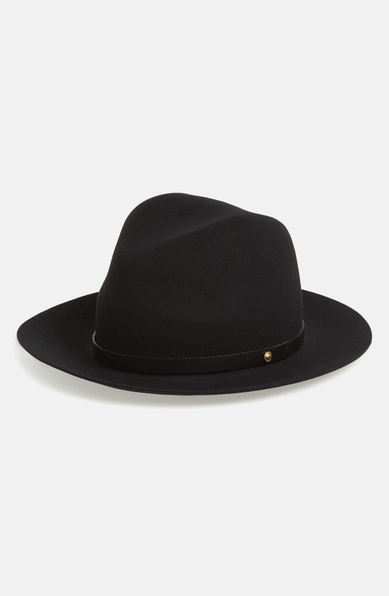 rag & bone Floppy Brim Felted Wool Fedora, Main, color, Black