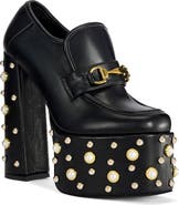 AZALEA WANG Justified Faux Leather Platform Pump