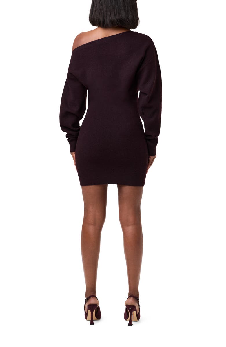 Naked Wardrobe One-Shoulder Long Sleeve Mini Sweater Dress, Alternate, color,