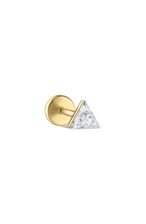 Single Invisible Set Triangle Diamond Earring