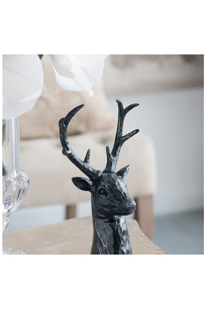 Deer Decorative Bust, Alternate, color, BLACK