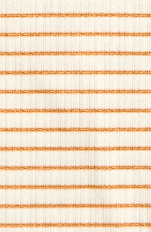 Nordstrom Kids' Metallic Mock Neck Top In Ivory Egret- Gold Luxe Stripe
