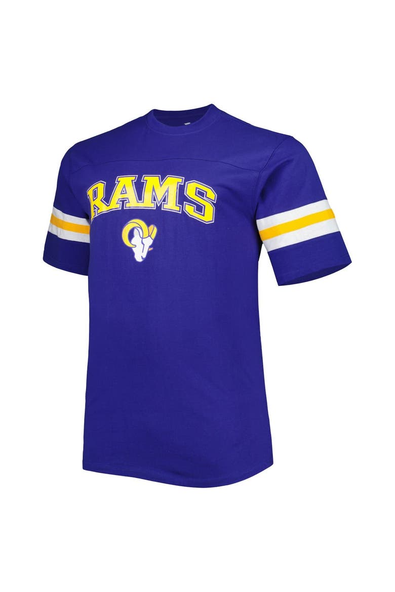 Men's Royal Los Angeles Rams Big & Tall Arm Stripe T-Shirt, Alternate, color, Royal