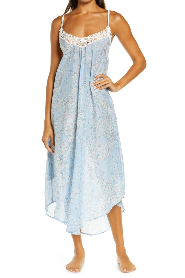 Cherry Blossom Nightgown, Main, color, BLUE