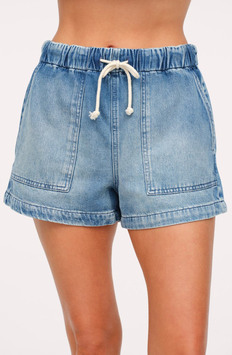 nuuds Tie Waist Denim Shorts, Alternate, color, June