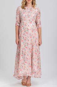 Pietro Brunelli Maternity Floral Chiffon Maternity Maxi Dress