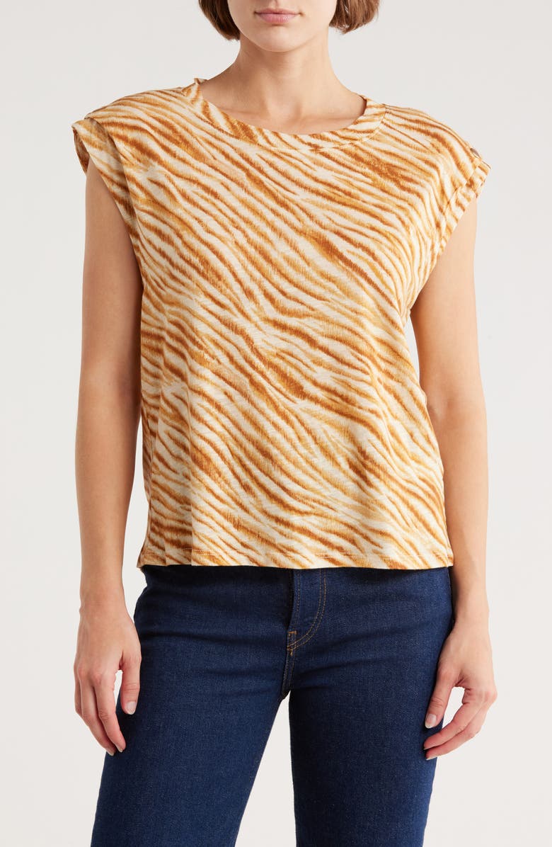 Democracy Cap Sleeve T-Shirt, Main, color, Desert Dust