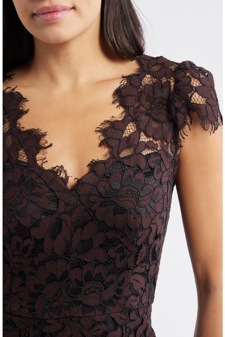 eliza j mock neck lace sheath dress Illusion Lace Midi Sheath Dress (Women)