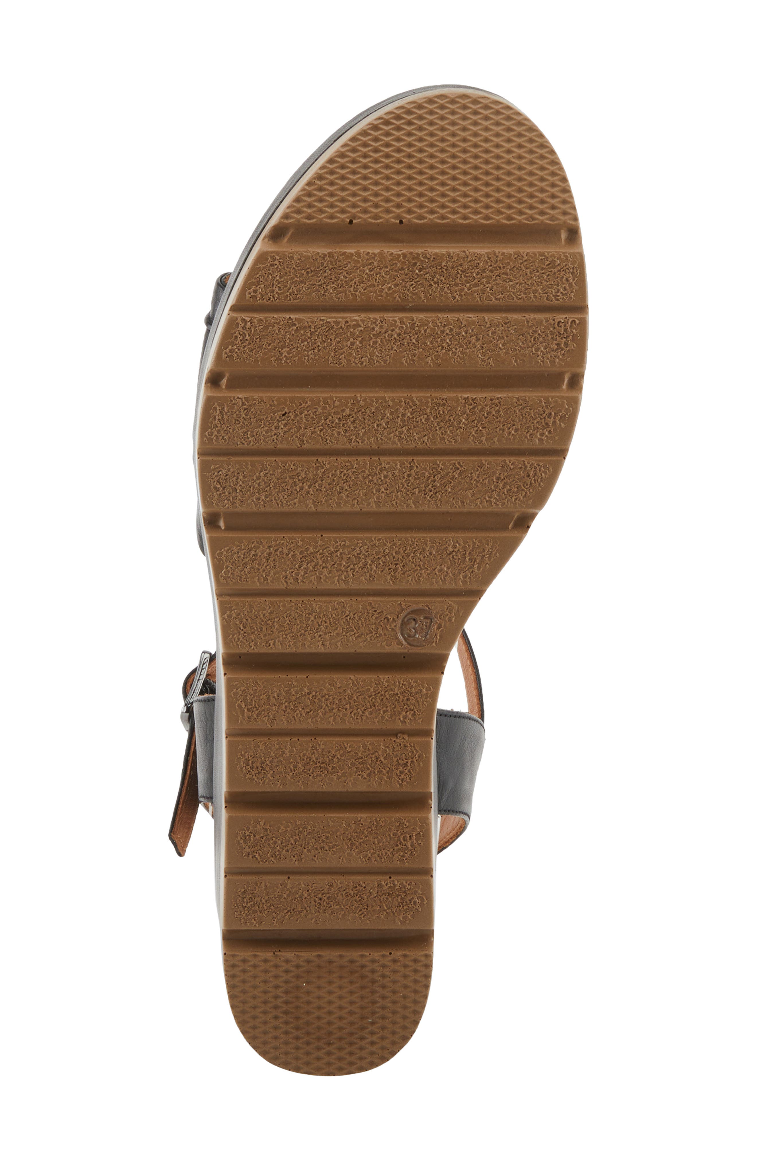 Spring Step Wakefield Ankle Strap Platform Wedge Sandal, Alternate, color, Black