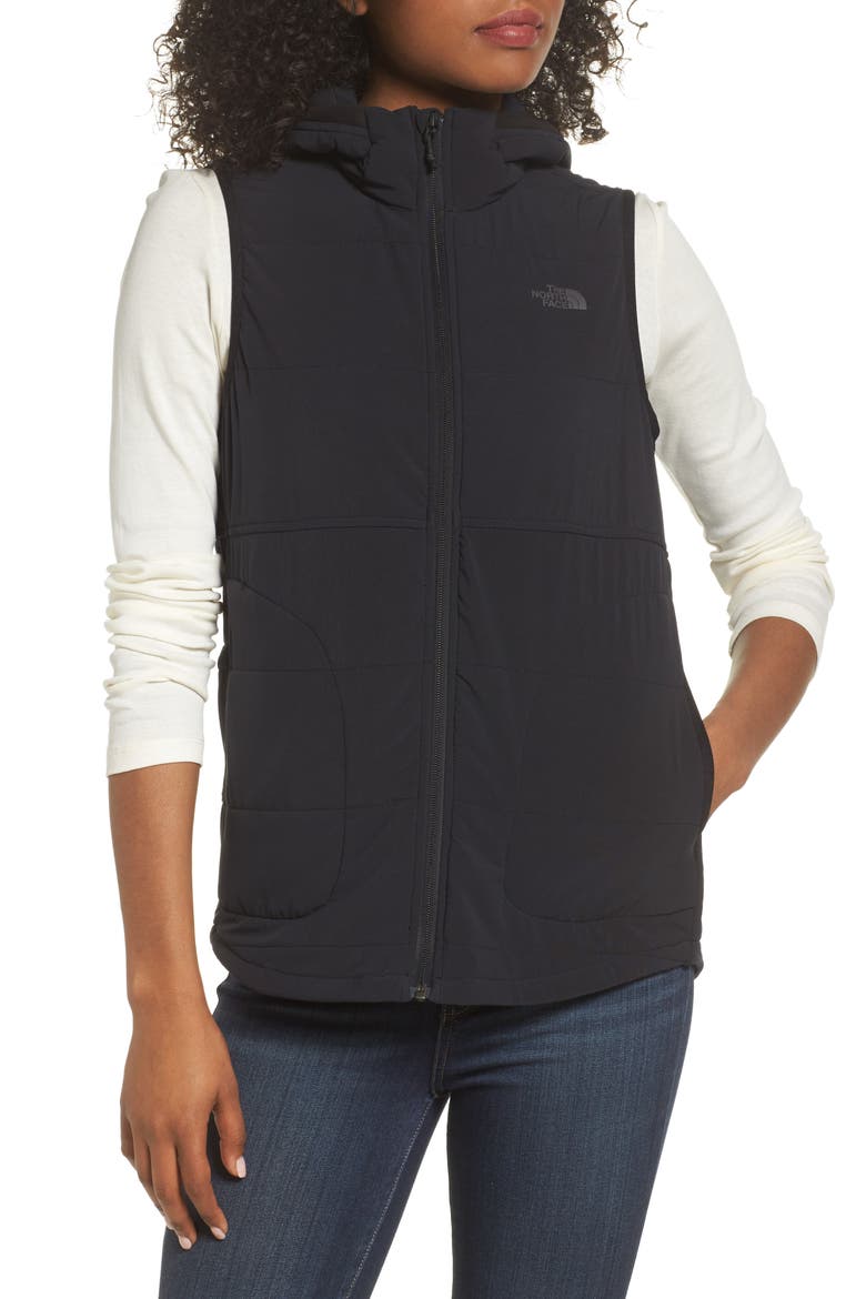 Mountain Sweatshirt Insulated Hooded Vest, Alternate, color, TNF BLACK
