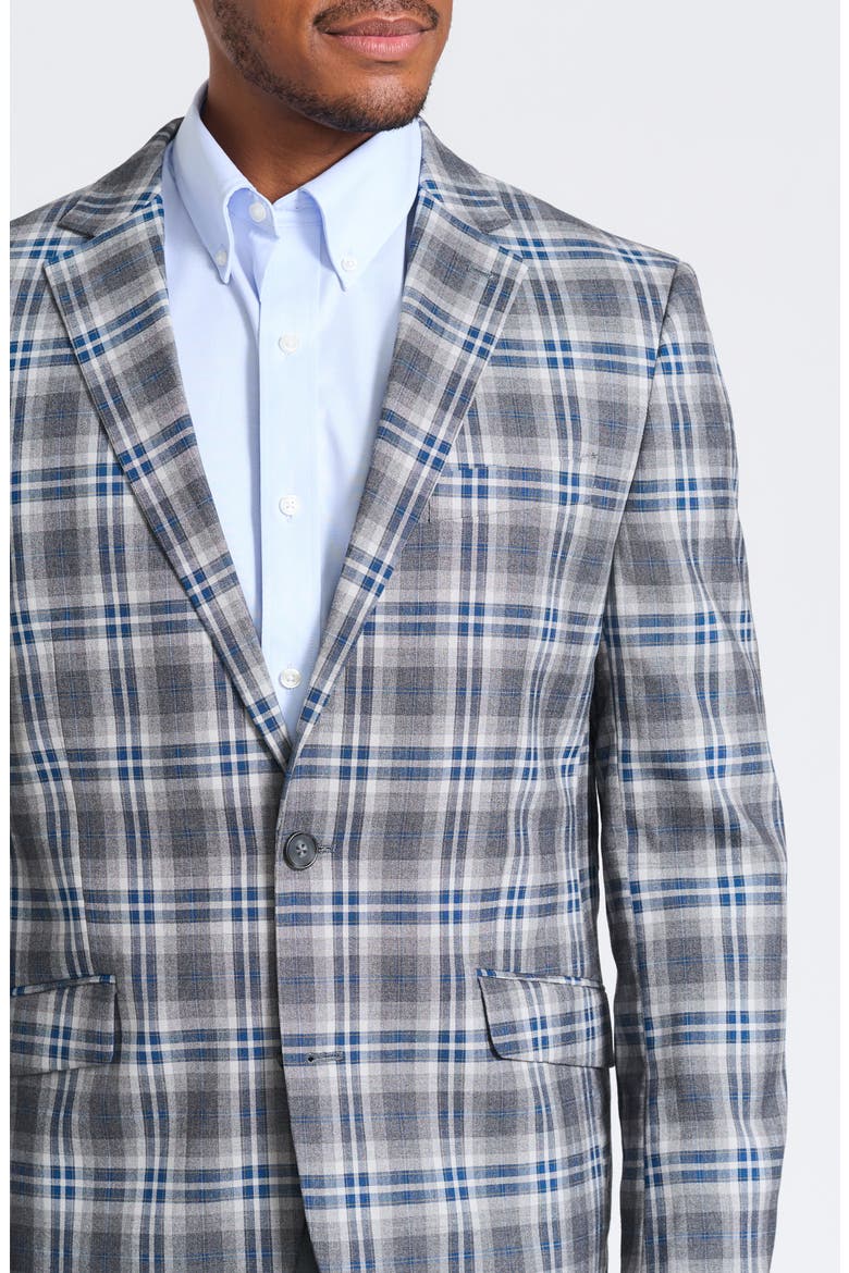 Plaid Sport Coat, Alternate, color, GREY