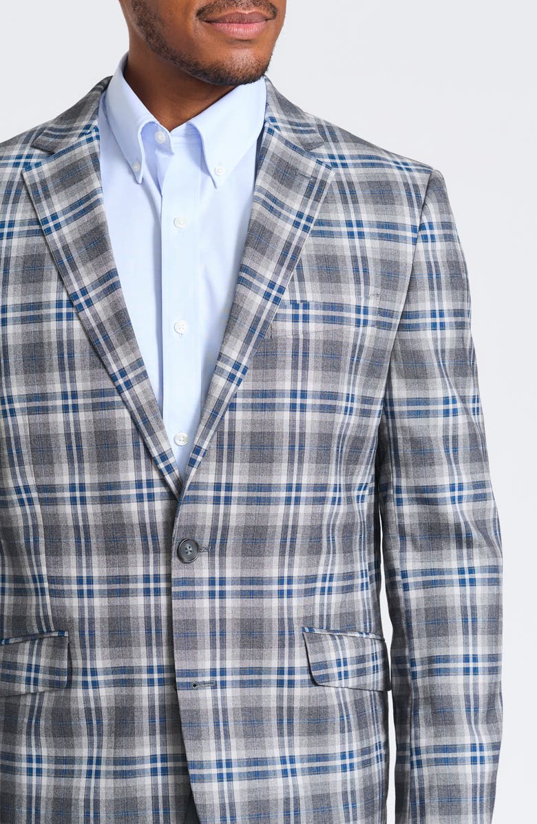 SAVILE ROW CO Plaid Sport Coat, Alternate, color, Grey