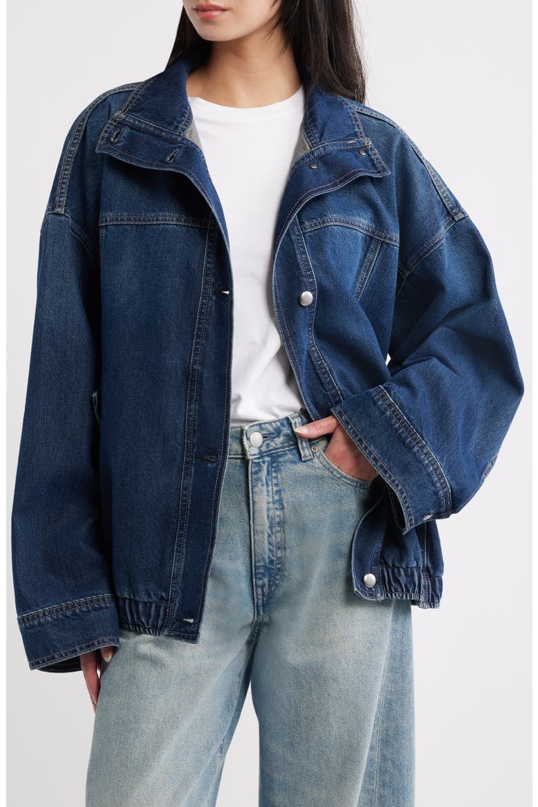 Nara Oversized HIGHLUXE™ Denim Jacket, Main, color, DECEMBER
