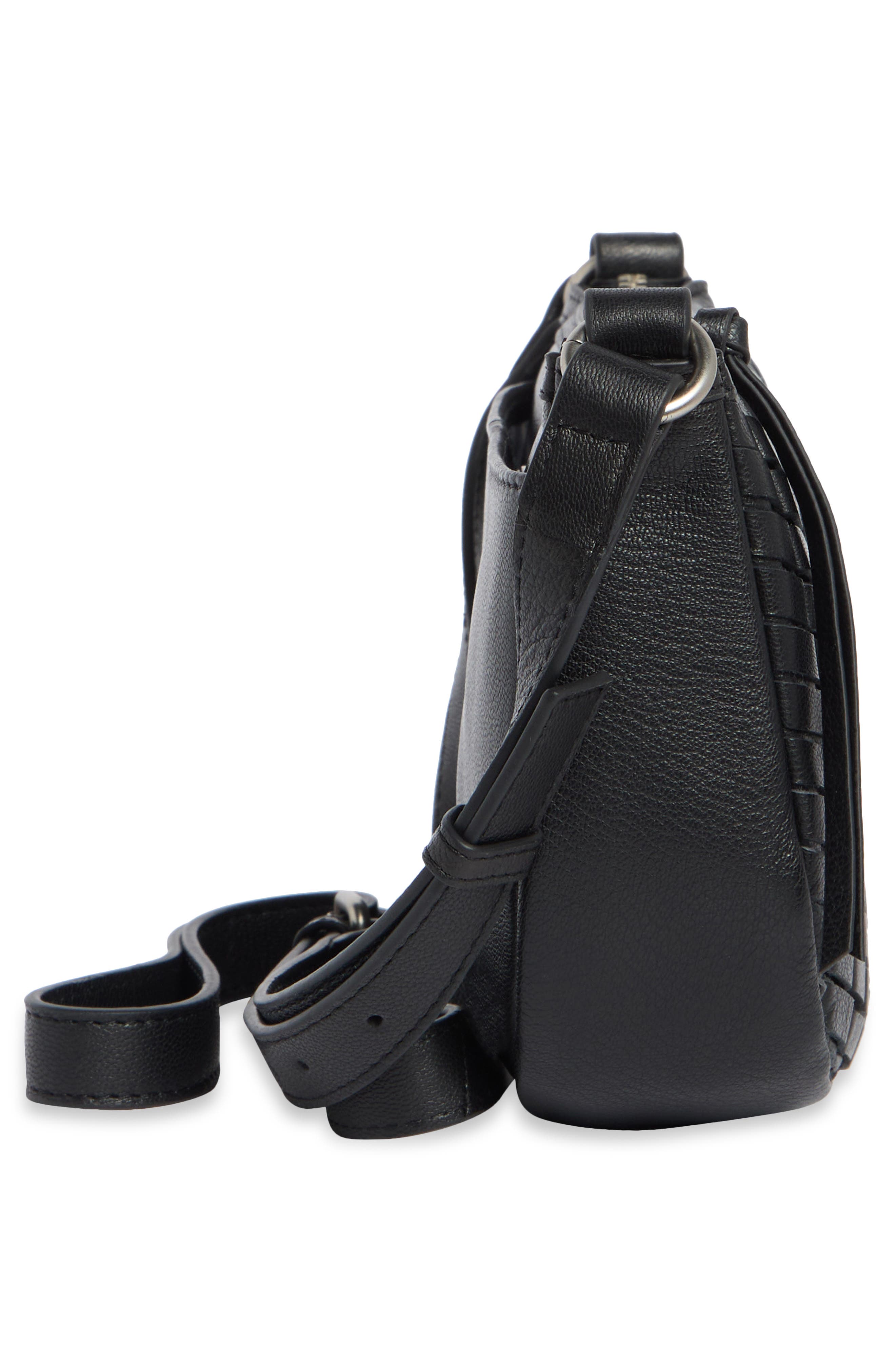 Lucky Brand Ziah Leather Crossbody Bag, Alternate, color, Black Goat Ddm Le