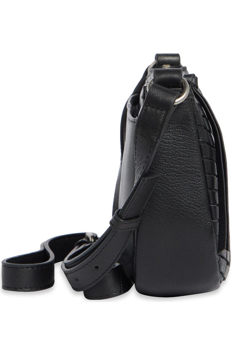 Lucky Brand Ziah Leather Crossbody Bag, Alternate, color, Black Goat Ddm Le