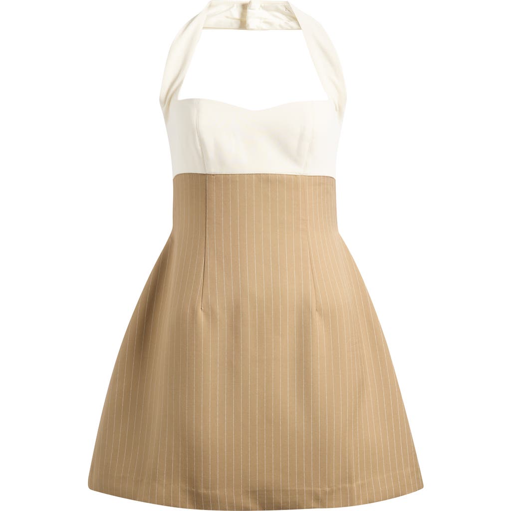 Odd Muse Pinstripe Halter Minidress In Multi