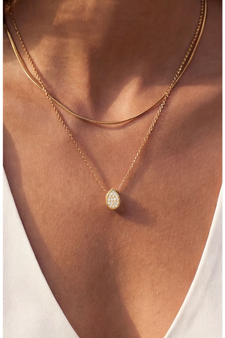 Elisa Layered Necklace, Reversible Pear Pendant, Alternate, color, Gold