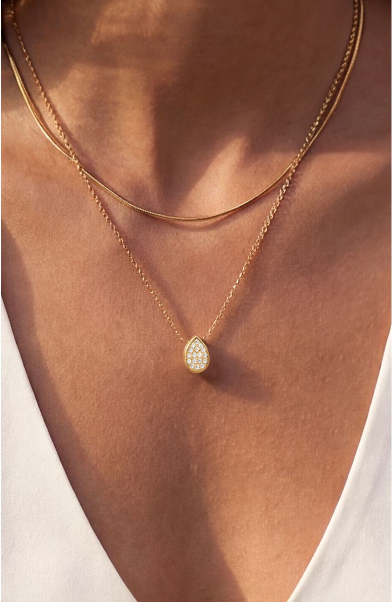 Stella & Dot Elisa Layered Necklace, Reversible Pear Pendant, Alternate, color,