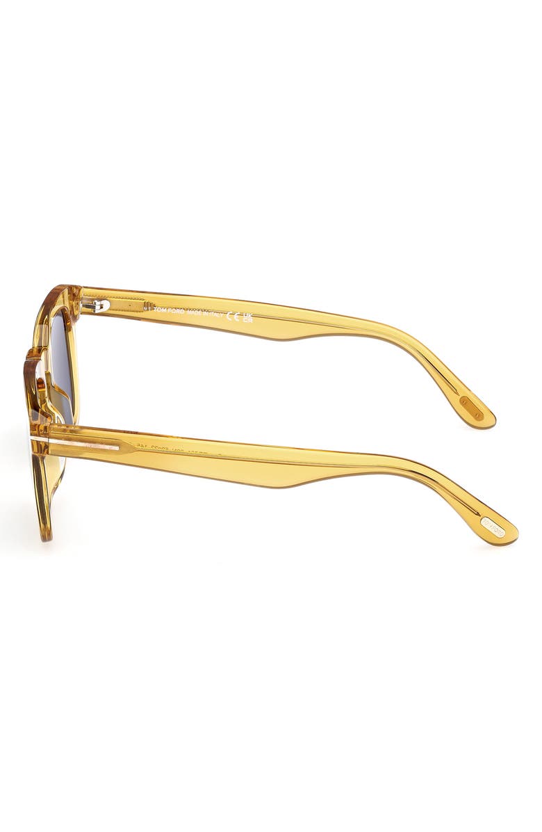 TOM FORD Dax 50mm Square Sunglasses, Alternate, color, Shiny Yellow / Green