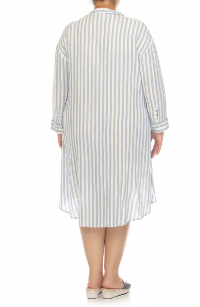 BOHO ME Stripe Gauze Shirtdress, Alternate, color, Chambray