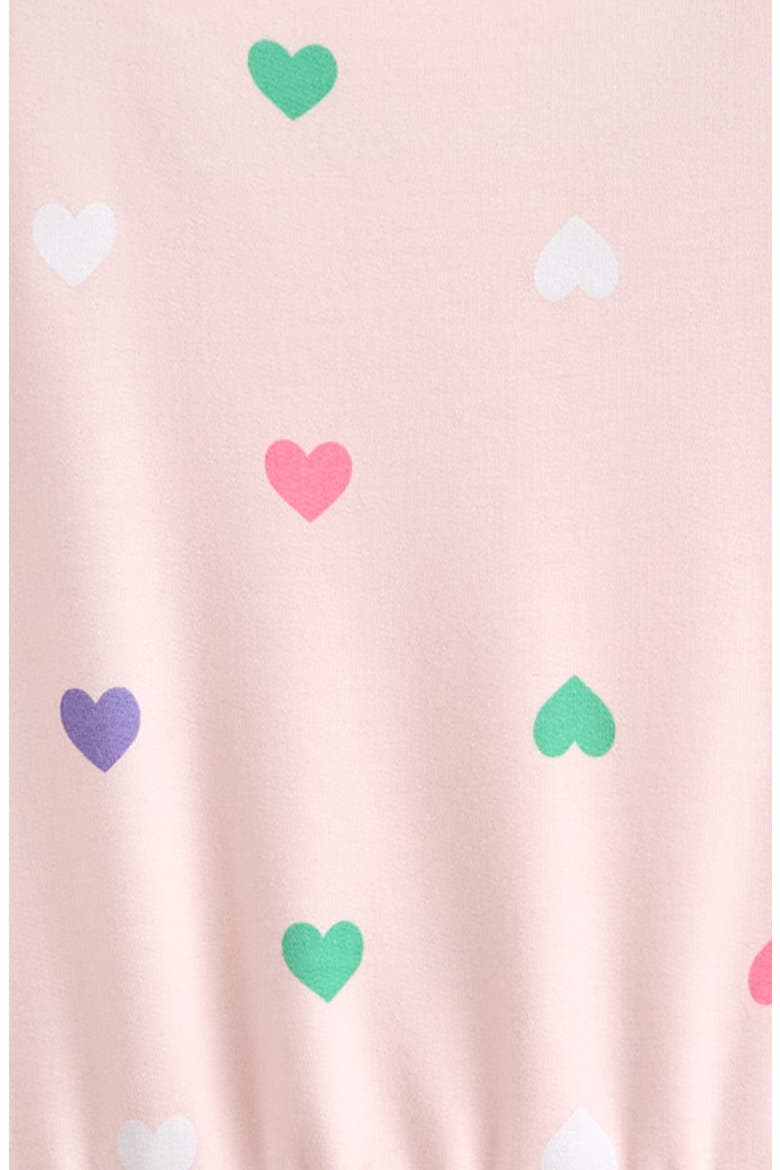 Kids' Easy Pocket Long Sleeve Dress, Alternate, color, PINK BALM HEARTS MULTI