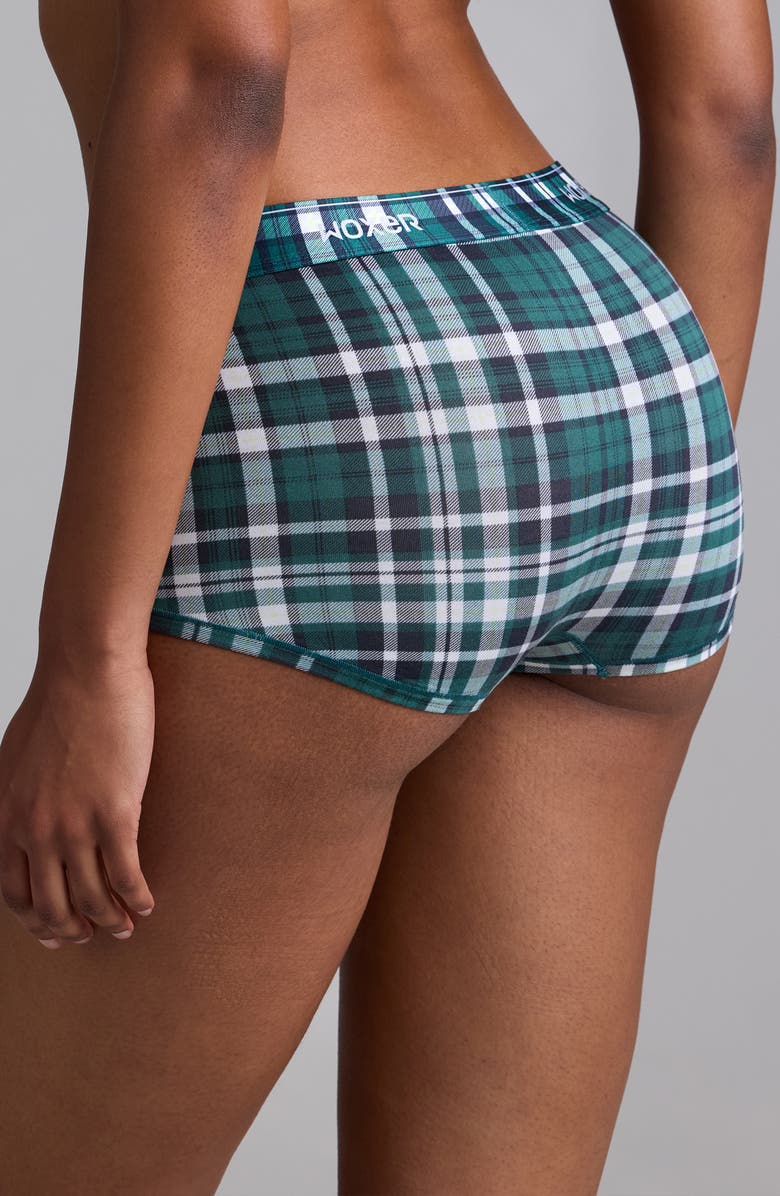 Woxer Bold Ultrasoft Boyshorts, Alternate, color, Balsam Plaid
