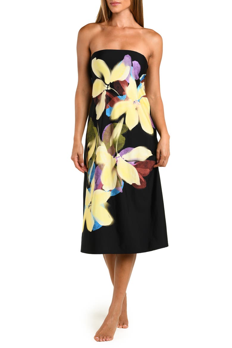 Afterglow Midi Cover-Up Dress, Main, color, BLACK MULTI
