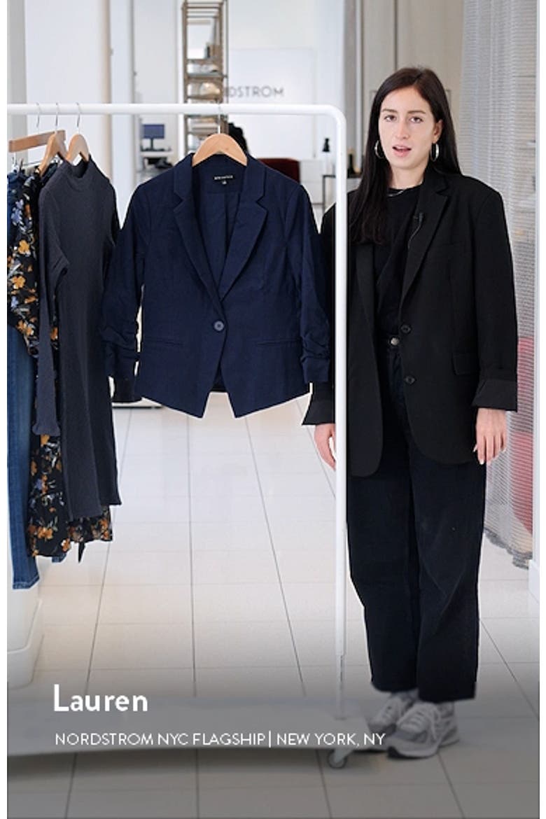 Ruched Sleeve Linen Blend Blazer video