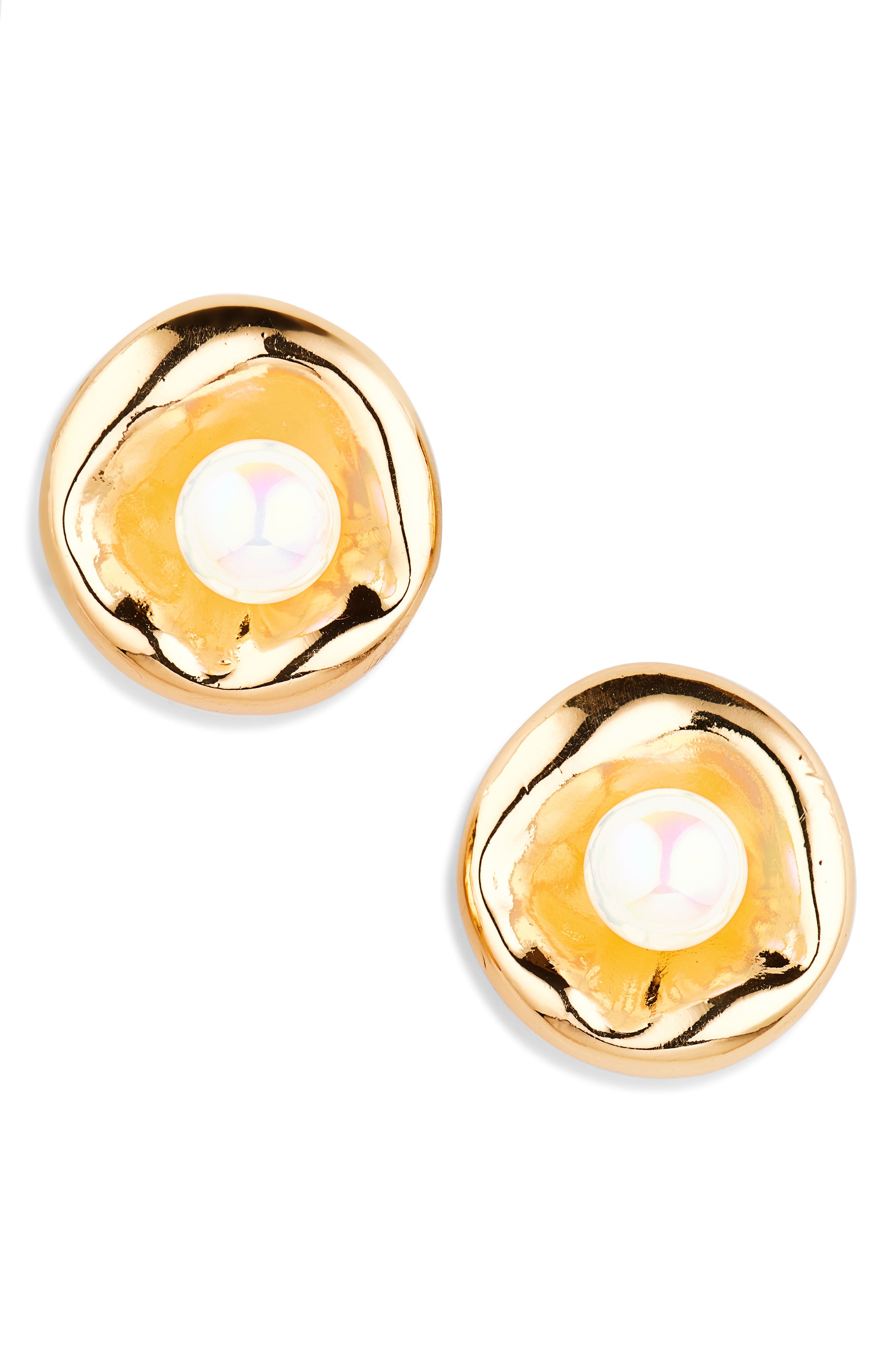Tasha Faux Pearl Oyster Stud Earrings