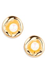 Tasha Faux Pearl Oyster Stud Earrings