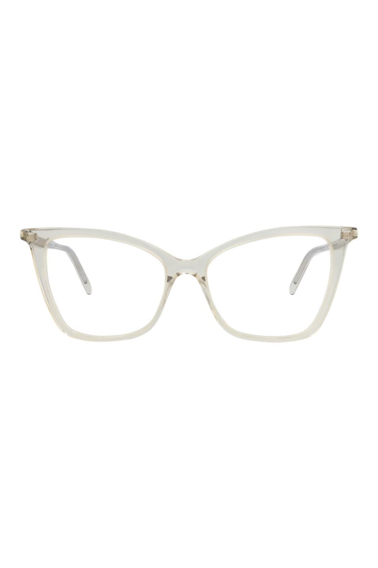 SL386 53mm Cat Eye Optical Glasses, Main, color, BEIGE BEIGE TRANSPARENT
