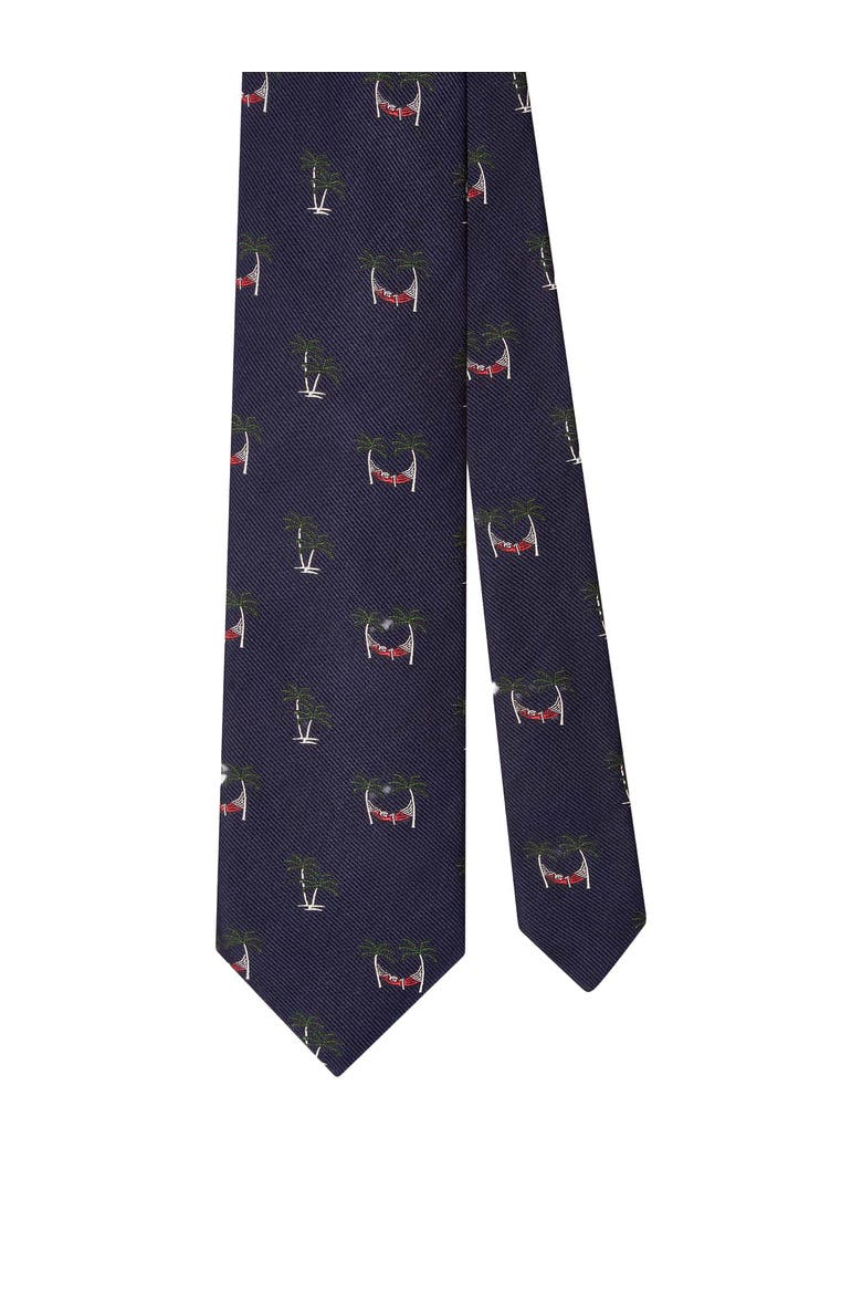 Robert Palm Hammock Best of Class Necktie, Main, color, Navy
