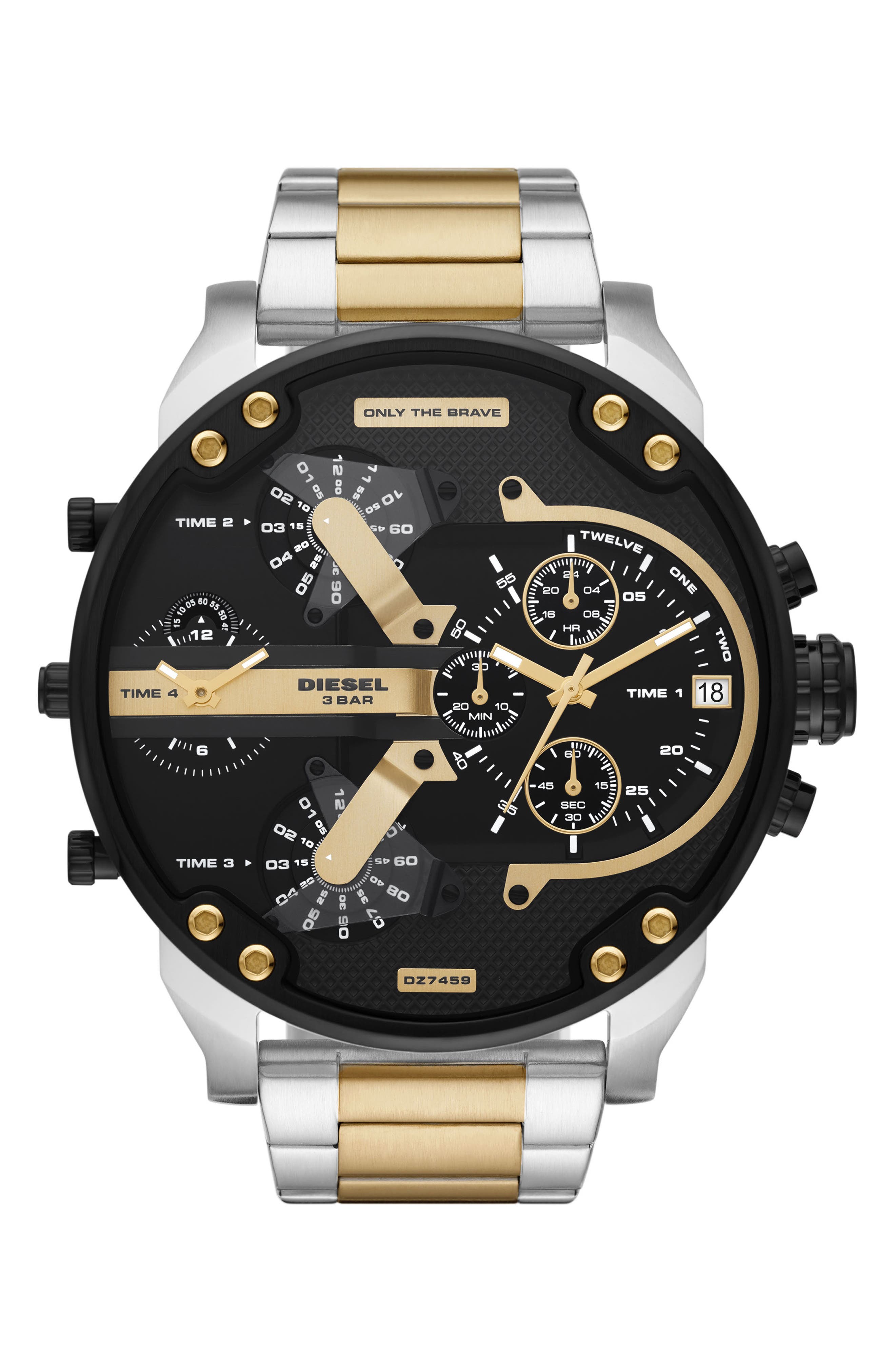 DIESEL® Mr. Daddy 2.0 Chronograph Two-Tone Bracelet Watch, 57mm