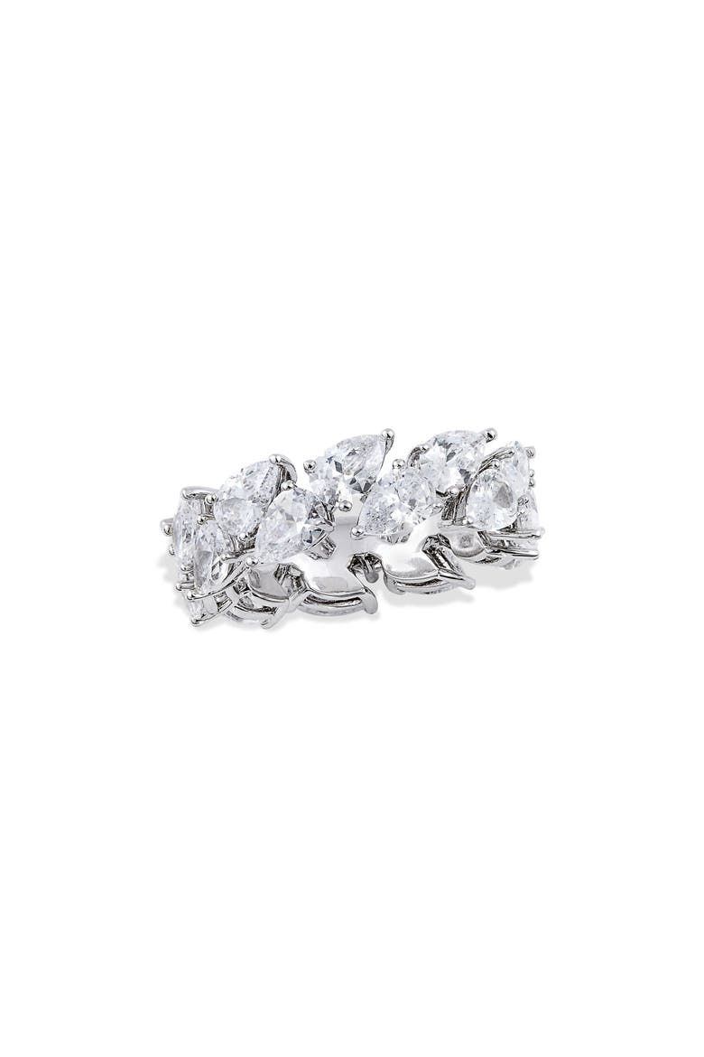 Mixed Cut Cubic Zirconia Eternity Ring, Main, color, SILVER