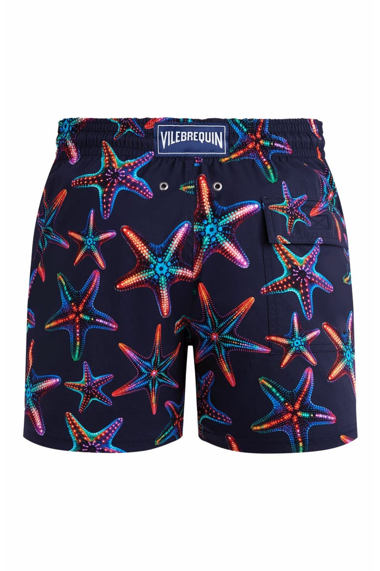 Men's Disco Stars Stretch Short Swim Shorts, Alternate, color, BLEU MARINE