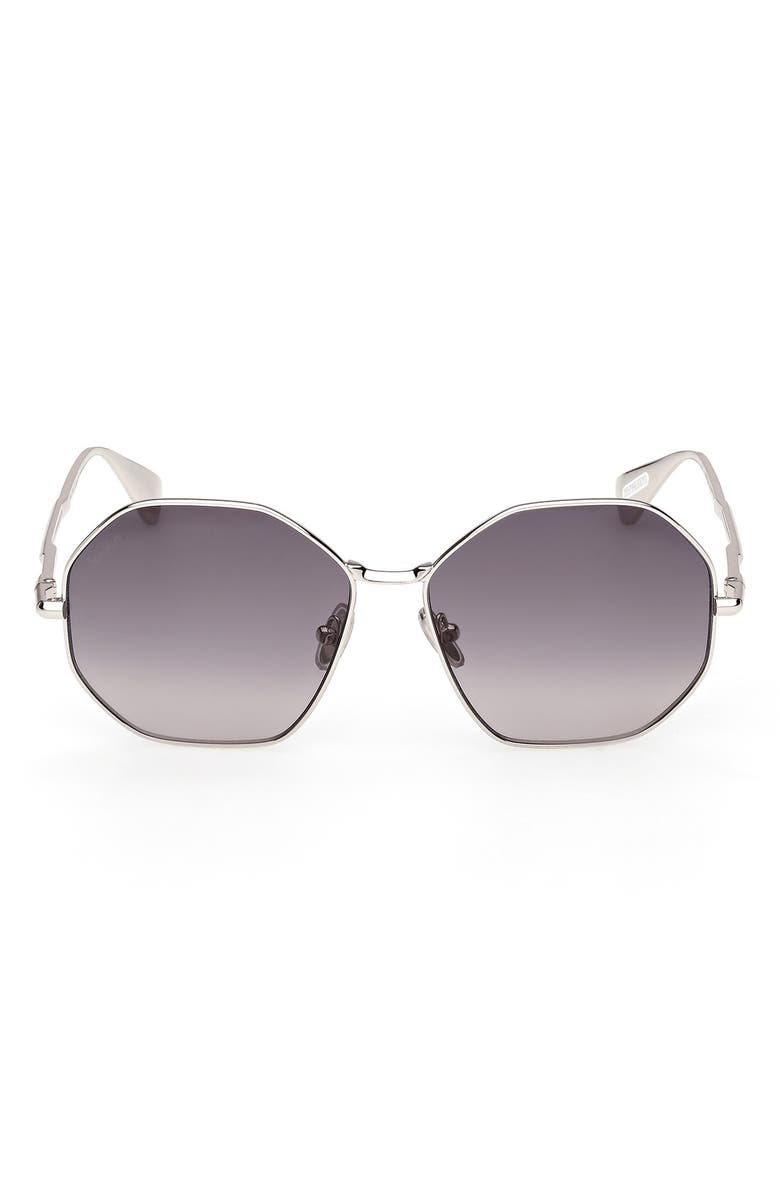 Max Mara 57mm Geometric Sunglasses, Main, color,