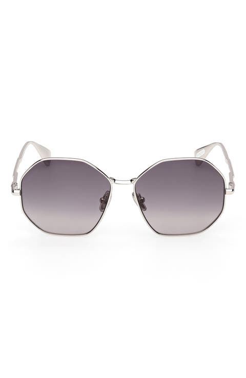 57mm Geometric Sunglasses