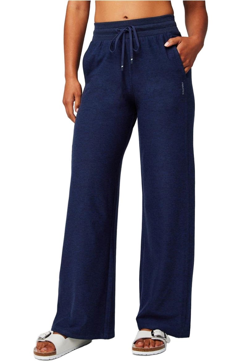 Women's Cloud Jersey Wide Leg Pant, Main, color, Deep Navy Heather