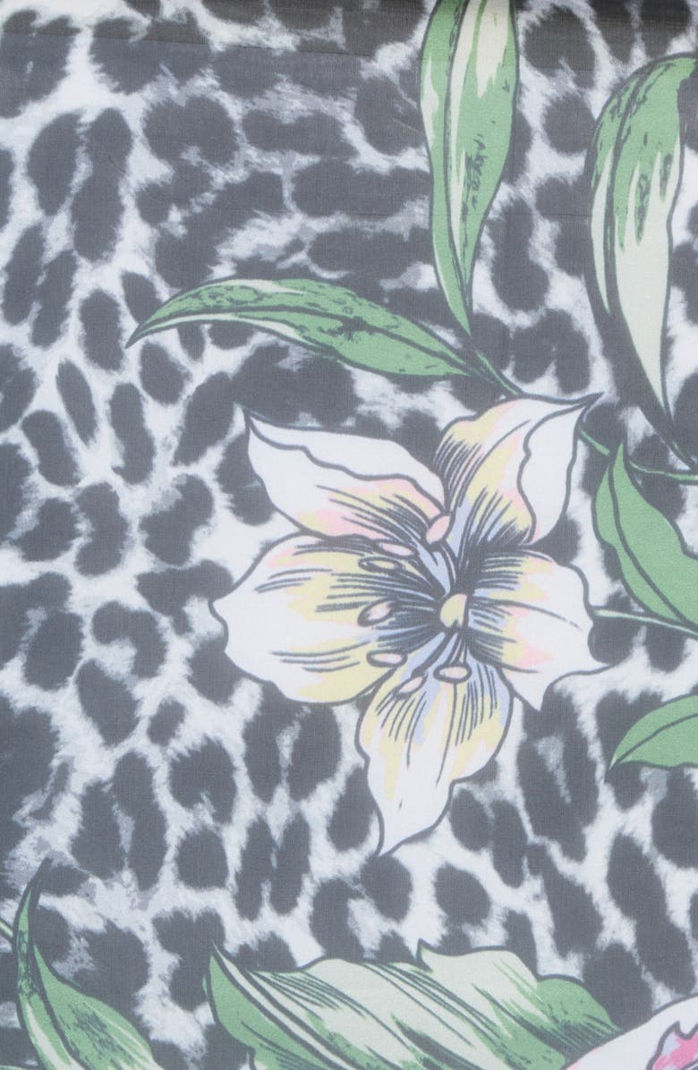 Vince Camuto Peony Leopard Print Scarf, Alternate, color,