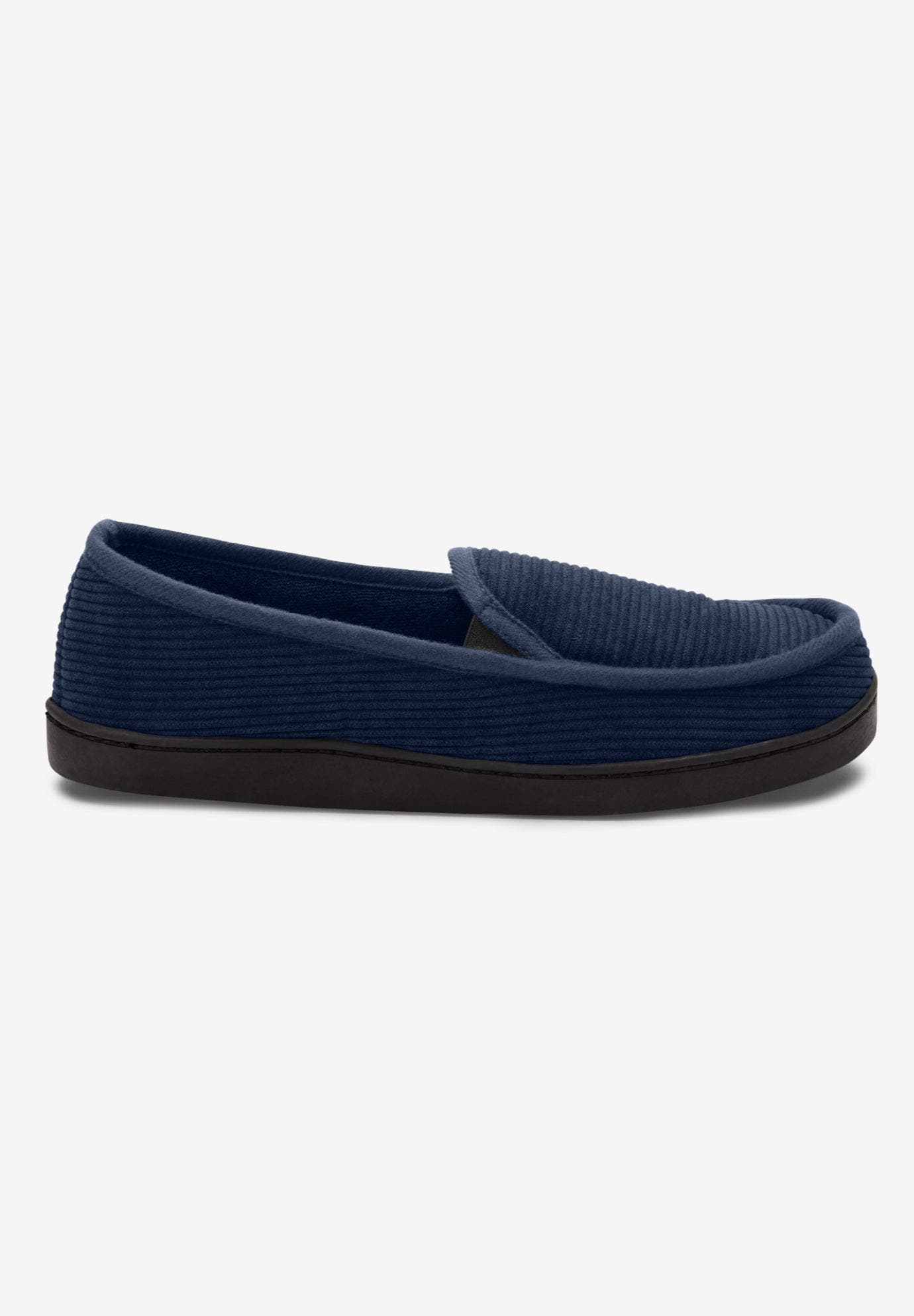 Cotton Corduroy Slippers, Alternate, color, NAVY
